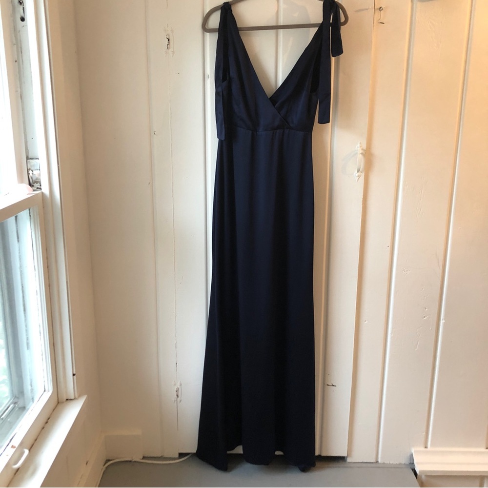 Reformation navy blue silk dress
